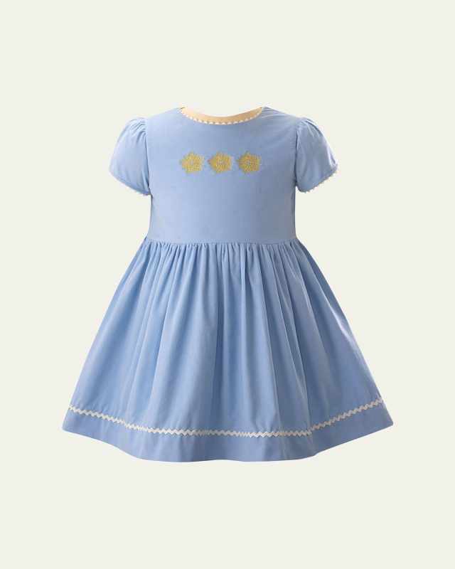 Girl's Snowflake Embroidered Dress, Size 2-